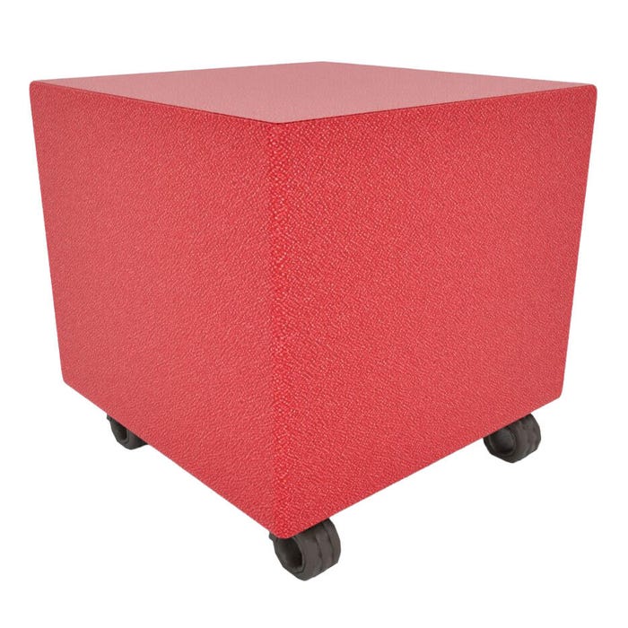 AIS Volker Cube Mini Ottoman With Casters, 18 x 18 x 18 Inches