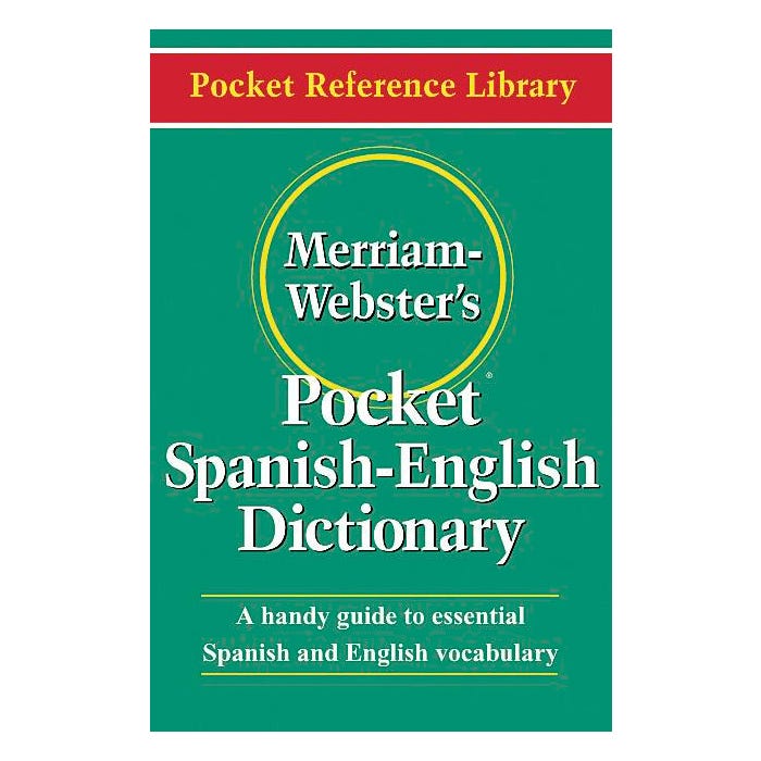 Merriam-Webster Spanish - English Paperback Pocket Dictionary, 400 Pages