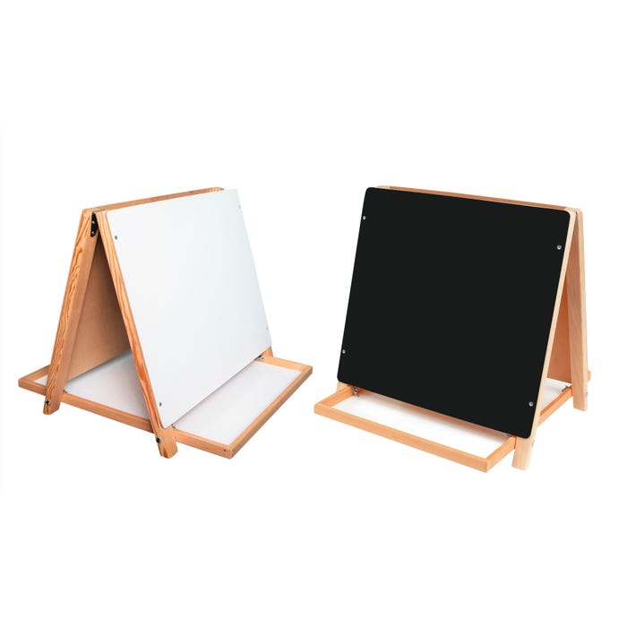 Crestline Tabletop Easel, Black Chalk/White Dry Erase, 18 x 18 x 18-1/2 Inches