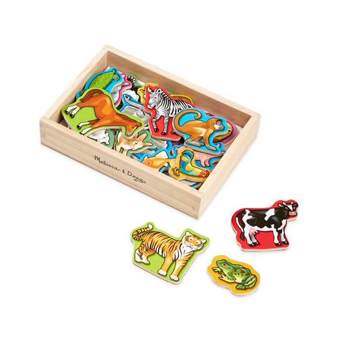 Melissa & Doug Wooden Animal Magnets, 20 Pieces with Storage Box