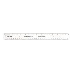 Safe-T Beveled Edge Dual-Ruled Plastic Ruler, 12 Inches, Clear, Pack of 12 180-9697