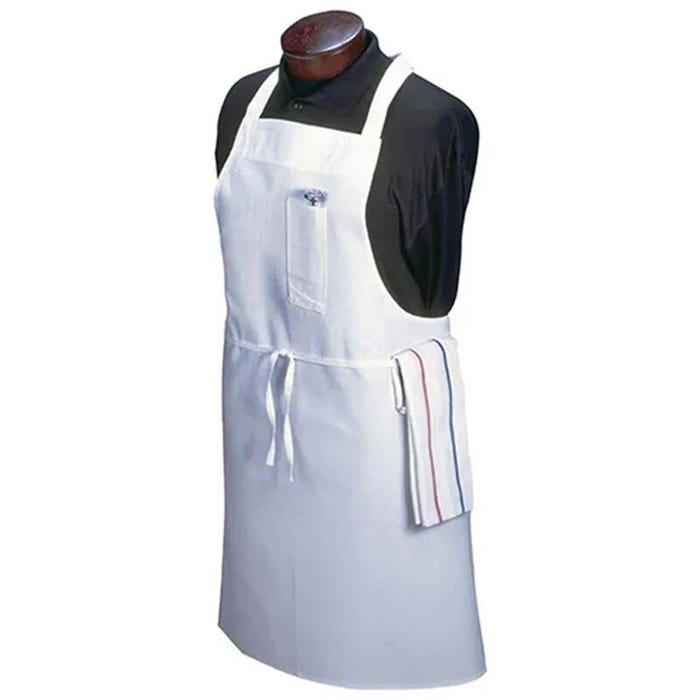 Chef Revival Foodservice Economy Cotton Bib Apron, 32-1/2 Inches Long, White