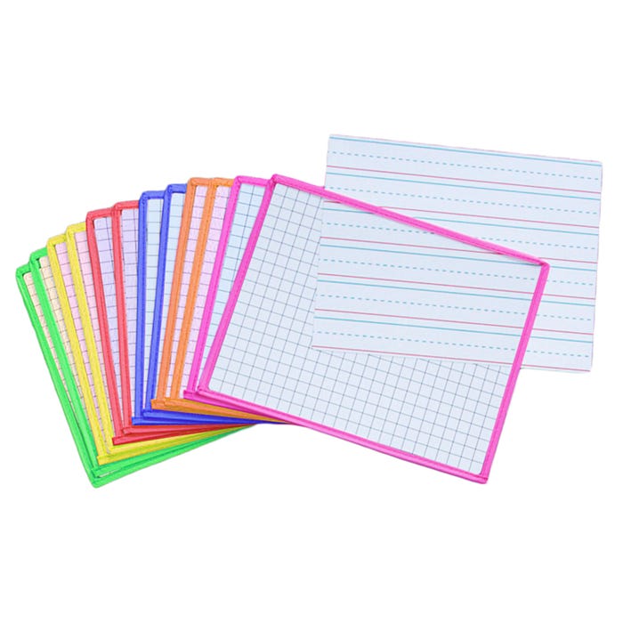 KleenSlate Adhesive Dry Erase Sleeve, Clear, Set of 12