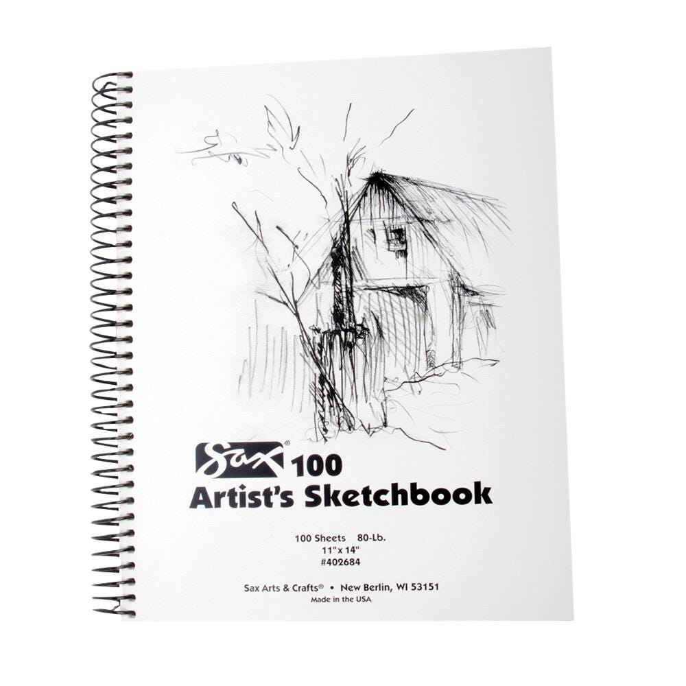 Sax 100 Artist's Sketchbook, 80 lb, 11 x 14 Inches, White 402684