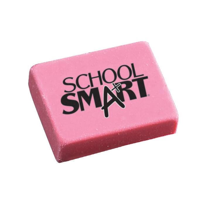 School Smart Block Erasers, Medium, Pink, Pack of 60