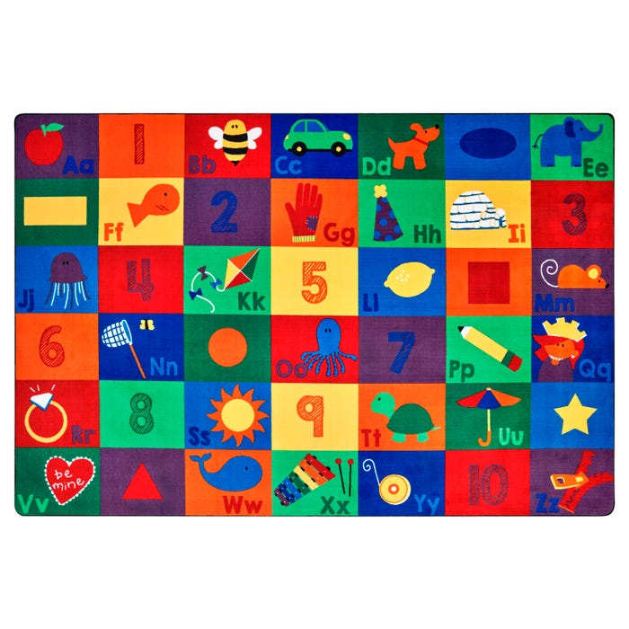 Carpets for Kids Premium Sequential Seating Literacy Carpet, Rectangle