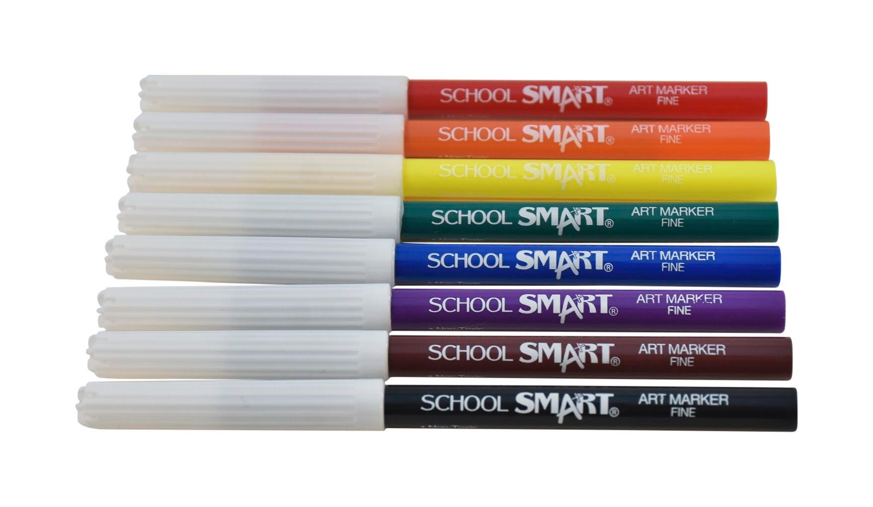 School Smart Art Markers, Fineline Tip, Assorted Colors, Set of 8 Item Number 085119