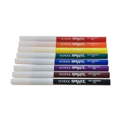 School Smart Art Markers, Fineline Tip, Assorted Colors, Set of 8 085119