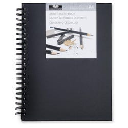 Royal Artist A4 Sketchbook, 8-5/16 x 11-11/16 Inch, 80 Sheets, 96 gsm, Black