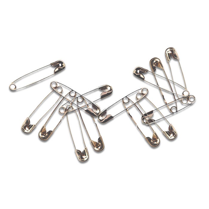 School Smart Safety Pin, No 2, 1-1/2 Inches, Steel, Nickel Plated, Pack of 144