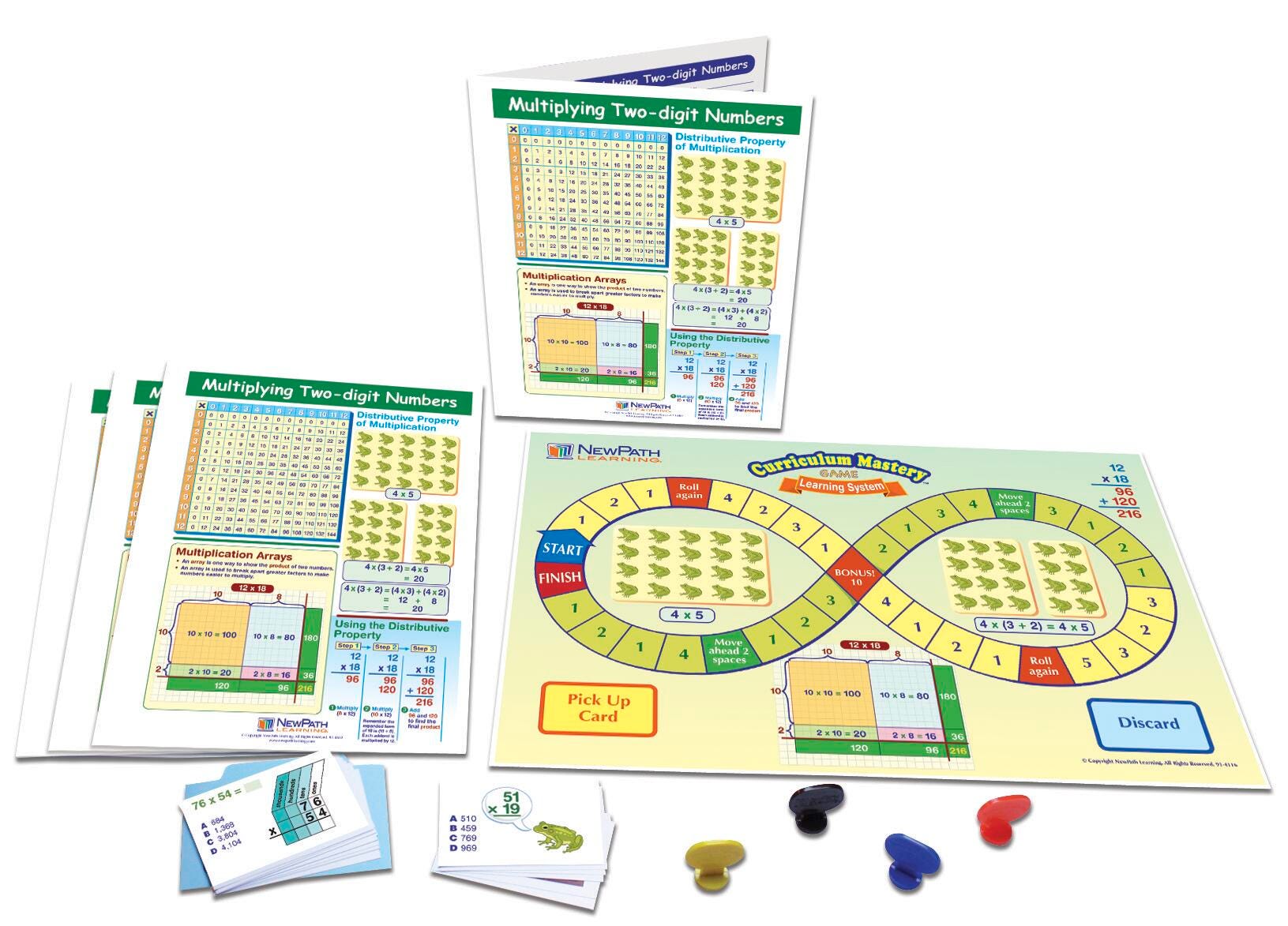 Image for NewPath Learning Multiplying Two-Digit Numbers Learning Center Game, Grade 3 to 5 from School Specialty