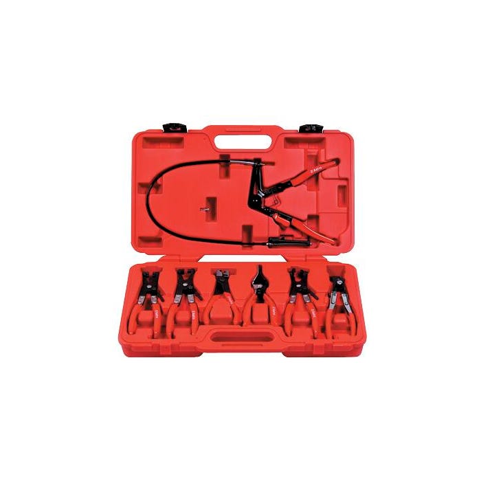 Astro 7-Piece Swivel Jaw Hose Clamp Pliers Assortment Kit, Plastic Grip Handle, Pack of 7