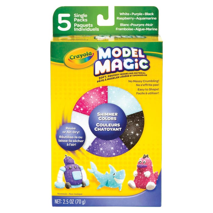 Crayola Model Magic Shimmer Variety Pack, 1/2 Ounce Pouches, Assorted Colors, Set of 5