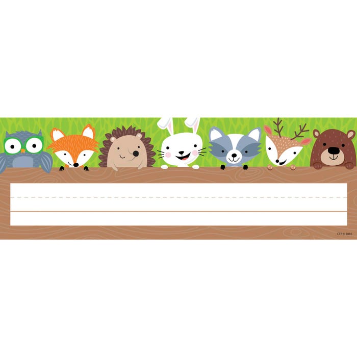 Creative Teaching Press Woodland Friends Name Plates, 9-1/2 x 3-1/4 Inches, Pack of 36