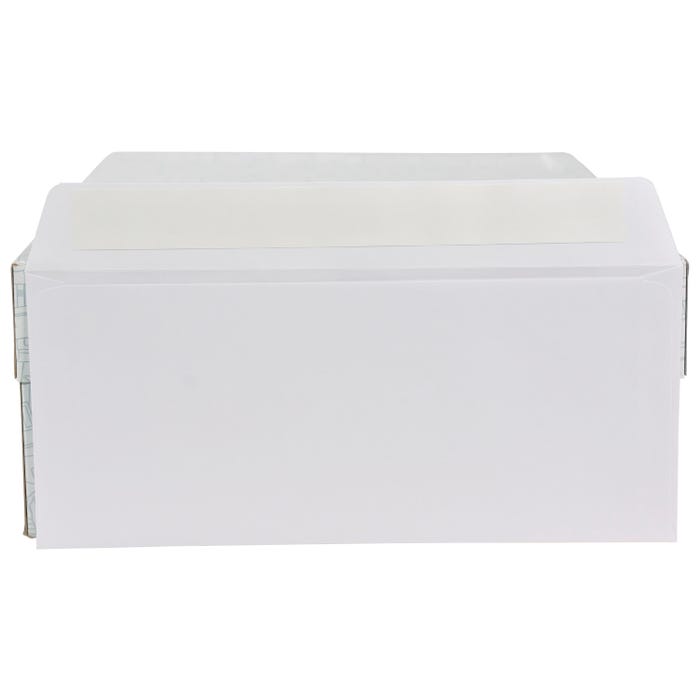 School Smart Kwik-Tak Business Envelope, No. 10, White, Box of 500