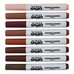Image for School Smart Washable Markers, Conical Tip, Assorted Skin Tone Colors, Pack of 8 from School Specialty