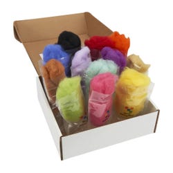 Maori Wool Felting Fibers , 8 ounces, Multicolored