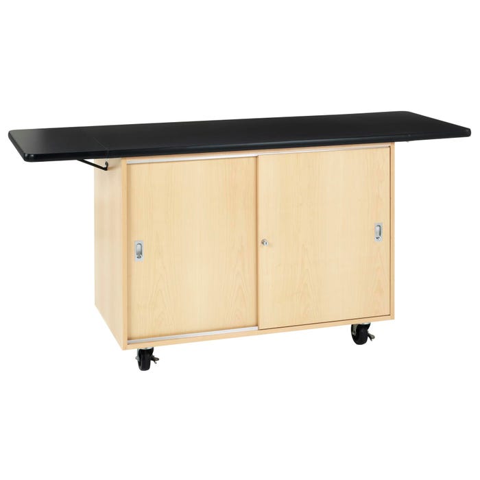 Diversified Woodcrafts Classic Mobile Demonstration Table with Drop Leafs, 48 x 24 x 36 Inches, Plastic Laminate Top
