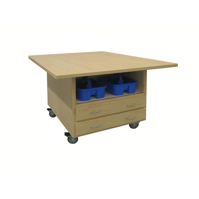 Hann Crafts and Project Workstation, 64 W x 54 D x 33-1/4 H Inches, Maple Laminate, Casters