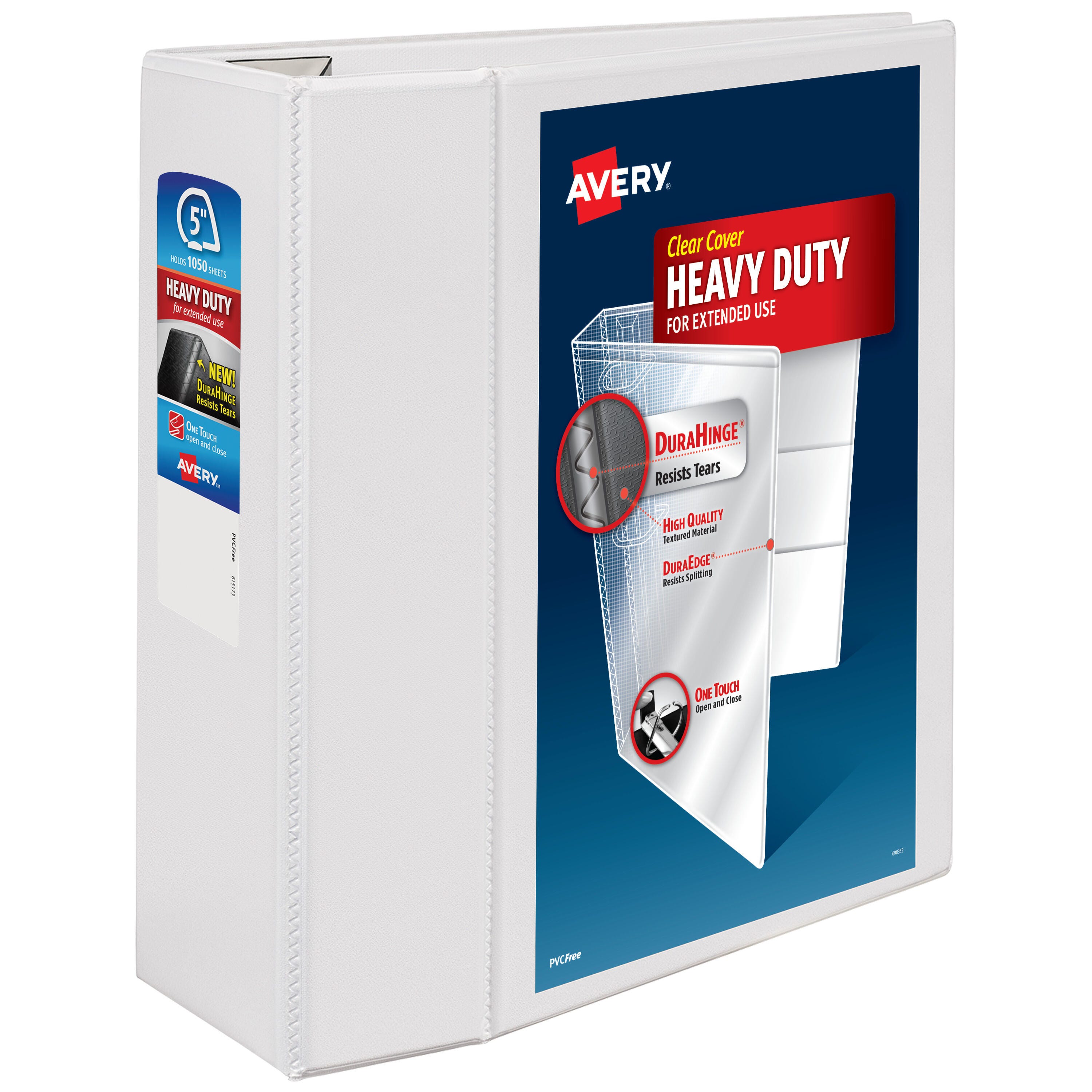 Image for Avery DuraHinge Heavy Duty View Binder, 5 Inch, EZD Ring, White from School Specialty