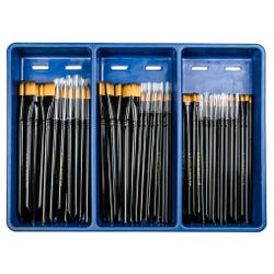 Royal & Langnickel Majestic Variety Classroom Brush Set, Assorted Sizes, Set of 72 and 1 Drying Tray