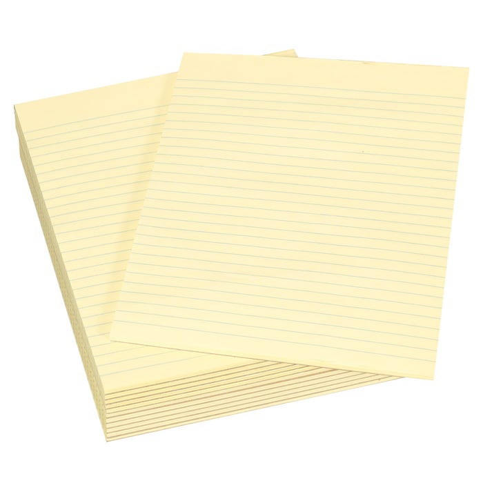 School Smart Legal Pad, 8-1/2 x 11 Inches, Canary, 50 Sheets, Pack of 12