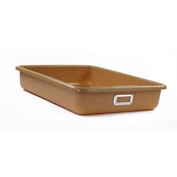 Shirley K's Tan Storage Bin, 18-3/4 x 14-1/4 x 3-1/2 Inches, Tan