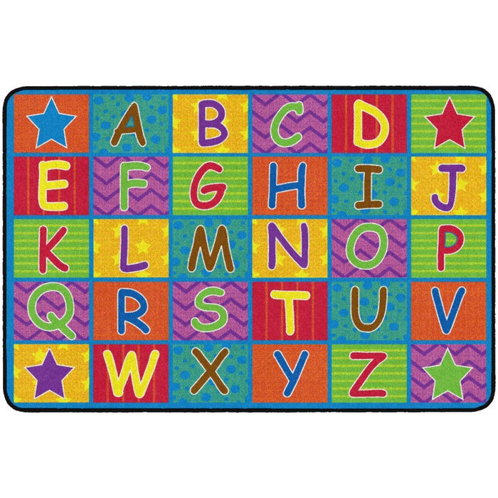 Flagship Carpets Cheerful Alphabet Carpet, Rectangle