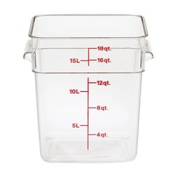 Cambro CamSquares FreshPro Food Storage Container, 18 Quart Capacity, Clear