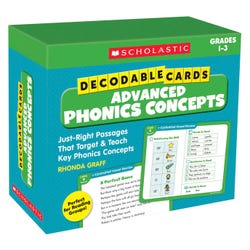 Scholastic Cards Decodable Advanced Phonics Concepts, Grades 1-3, Item Number 2098726
