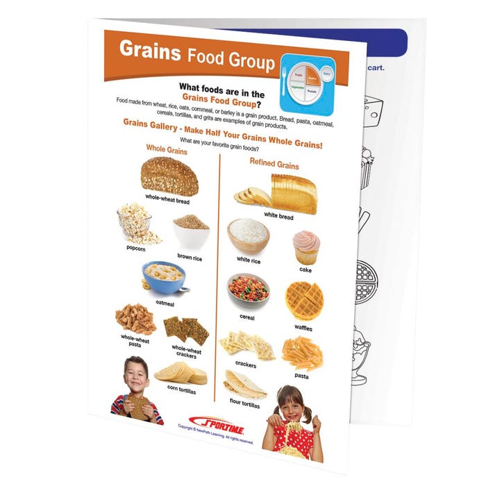 Sportime Grains Food Group Visual Learning Guide, 4 Pages, Grades 1 to 4