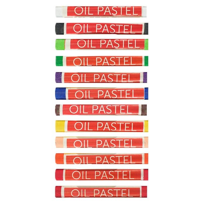 School Smart Oil Pastels, Assorted Colors, Set of 12