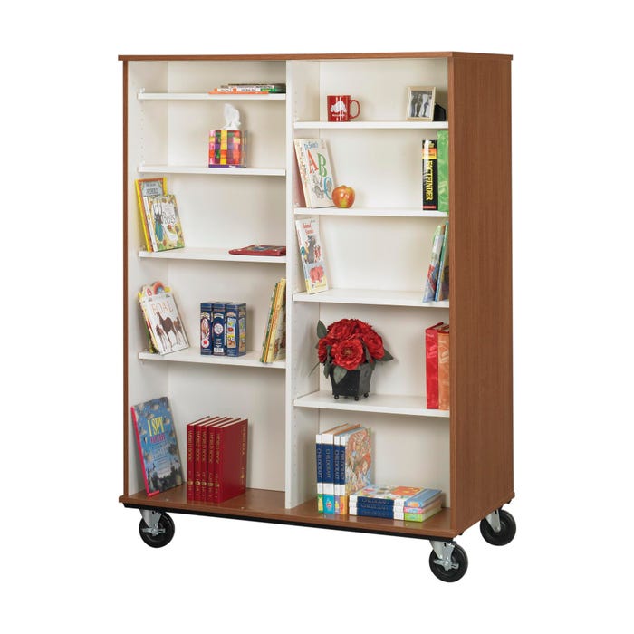 Stevens I.D. Systems Double Sided Book Cart, 48 x 24 x 67 Inches