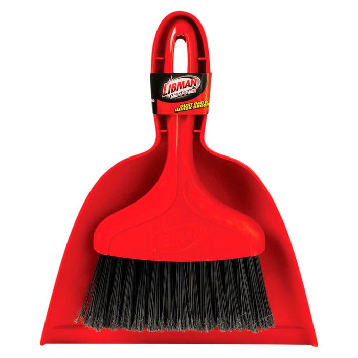 Libman Dust Pan with Whisk Broom Set, Red