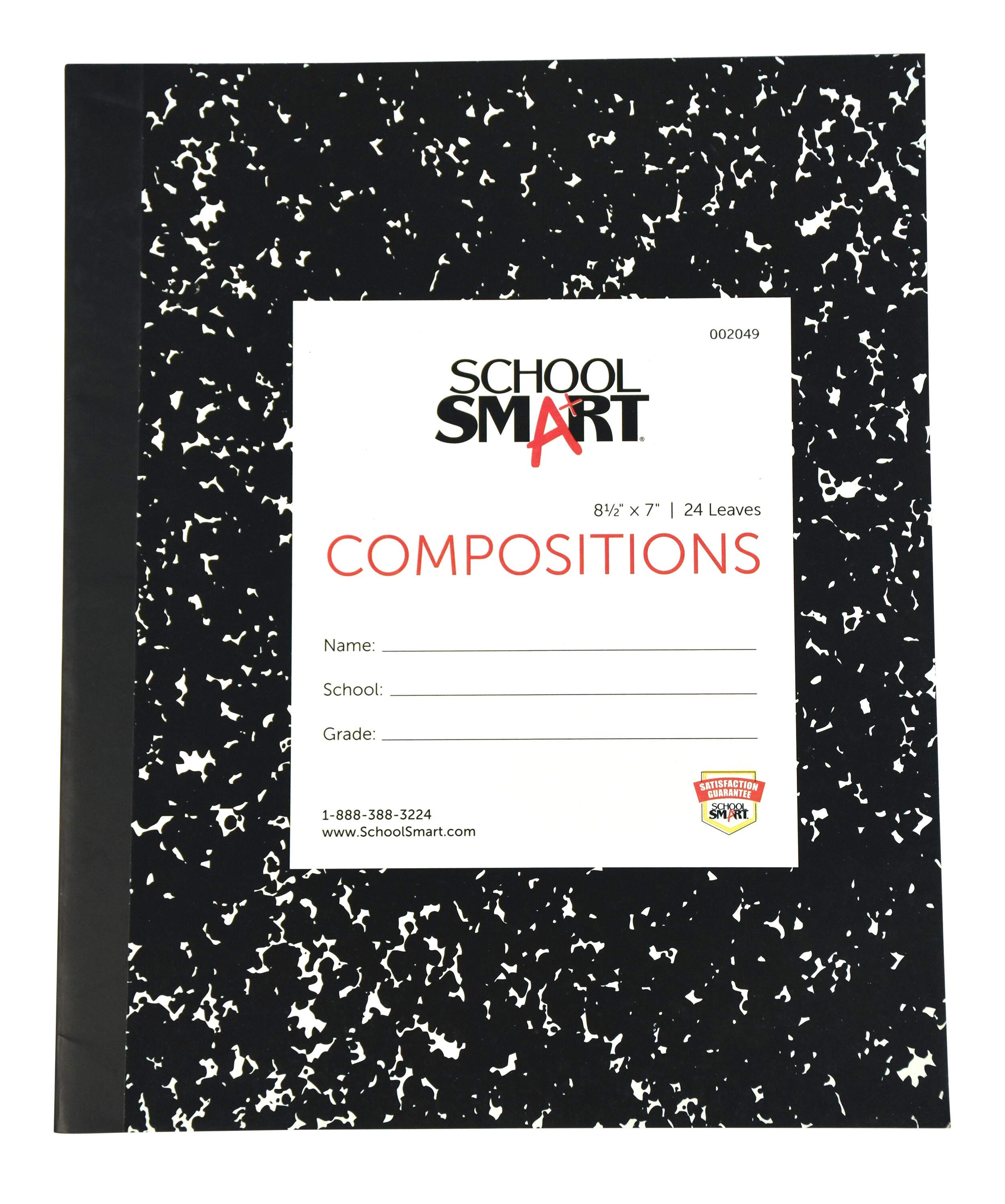 School Smart Flexible Cover Ruled Composition Book, 8-1/2 x 7 Inches, 48 Pages 002049