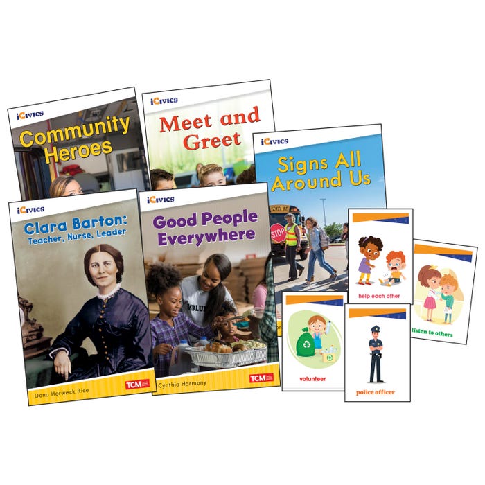 Teacher Created Materials Community & Social Awareness Book Set and Game Cards, Grade K, Set of 6