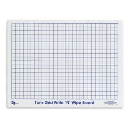 SI Manufacturing Write N Wipe Board, 1 Centimeter Grid, Class Set of 30