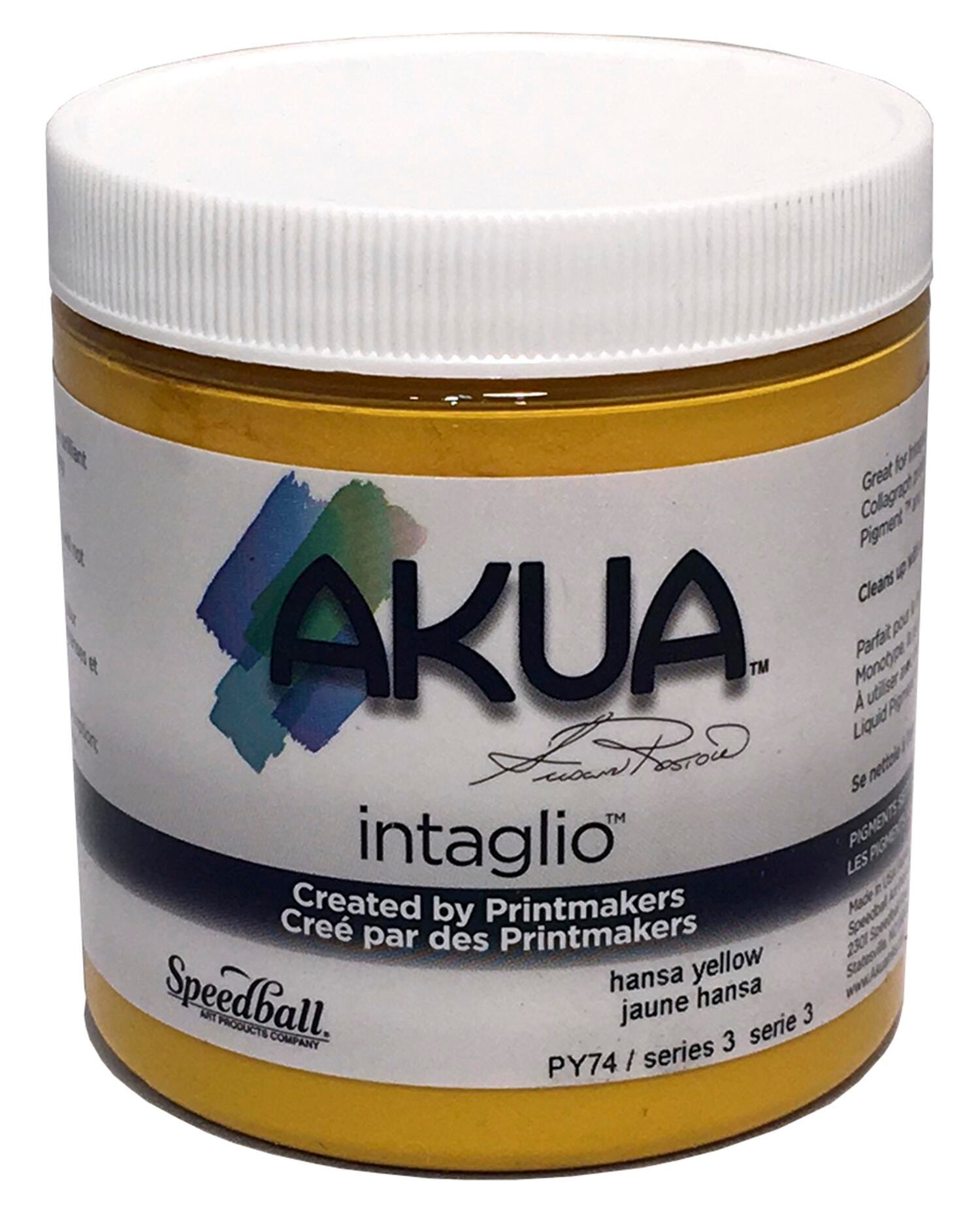 Akua Intaglio Non-Toxic Water Based Ink, Hansa Yellow, 8 Ounces Item Number 411868
