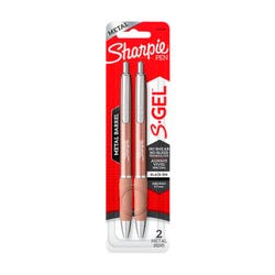 Image for Sharpie S-Gel Pens, Medium Point, 0.7mm, Champagne Metal Barrel, Black Ink, Set of 2 from School Specialty
