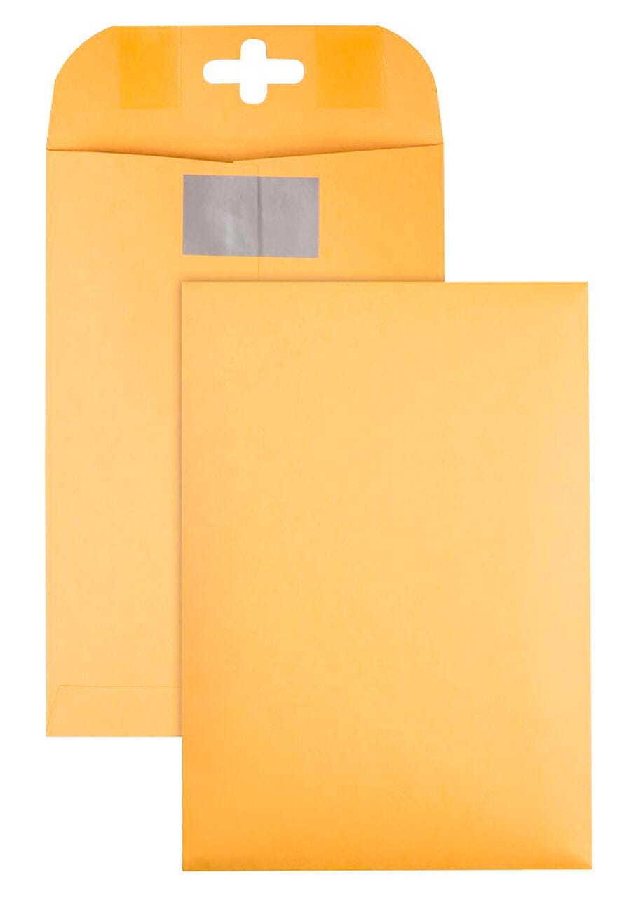 Quality Park Postage Saving Clasp Envelopes, 6 x 9 Inches, Kraft Brown, Pack of 100, Item Number 1398014