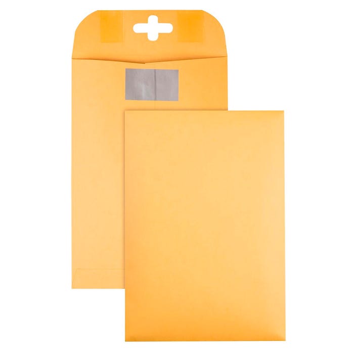 Quality Park Postage Saving Clasp Envelopes, 6 x 9 Inches, Kraft Brown, Pack of 100