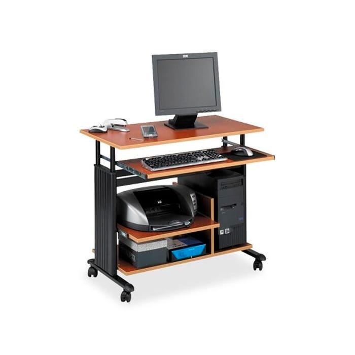 Safco Adjustable Mini-Tower Workstation, Black/Cherry