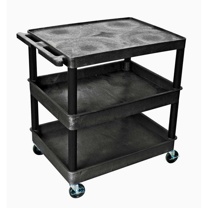 Luxor Large Flat Top and Tub Middle / Bottom Shelves, 32 x 24 x 35-1/4, Black