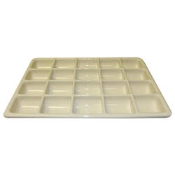 Shirley K's Storage Tray, 20 Compartments, 17-1/2 x 12-1/4 x 1-1/2 Inches, Ivory