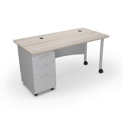Mooreco Avid Modular Single Pedestal Desk, 60 W x 30 D x 29 H Inches, Matching Edge Color 4002651