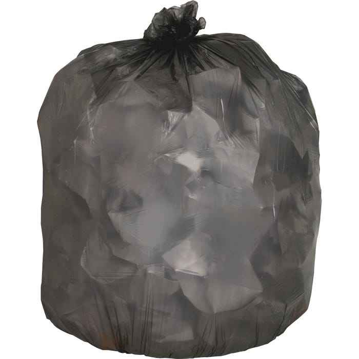 Genuine Joe Low Density Can Liners, 56 Gallon, 0.58 mil, Black, Pack of 200