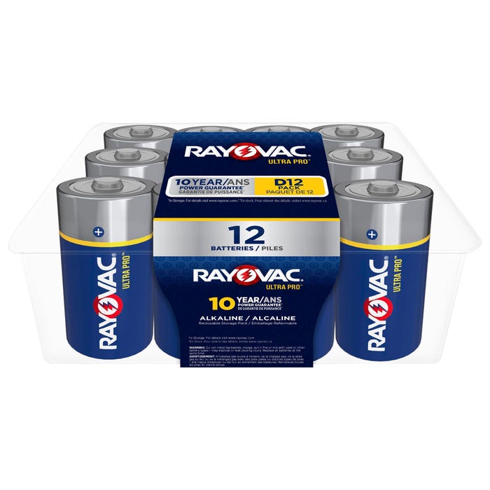 Rayovac Ultra Pro Alkaline D Batteries, Pack of 12