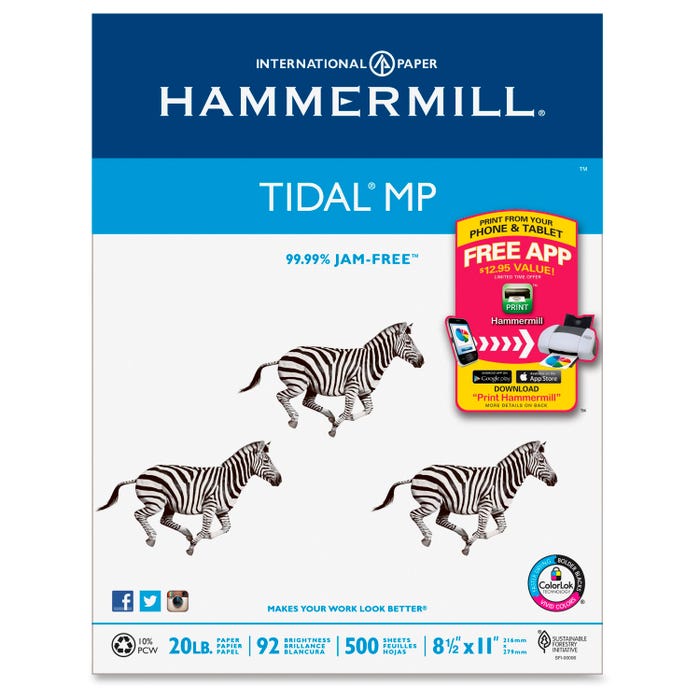 Hammermill Tidal Paper, 8-1/2 x 11 Inches, White, 5000 Sheets