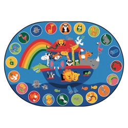Carpets for Kids KID$Value PLUS Noah's Voyage Circletime Rug, 8 Feet 3 Inches x 11 Feet 8 Inches, Oval, Multicolored, Item Number 1407836
