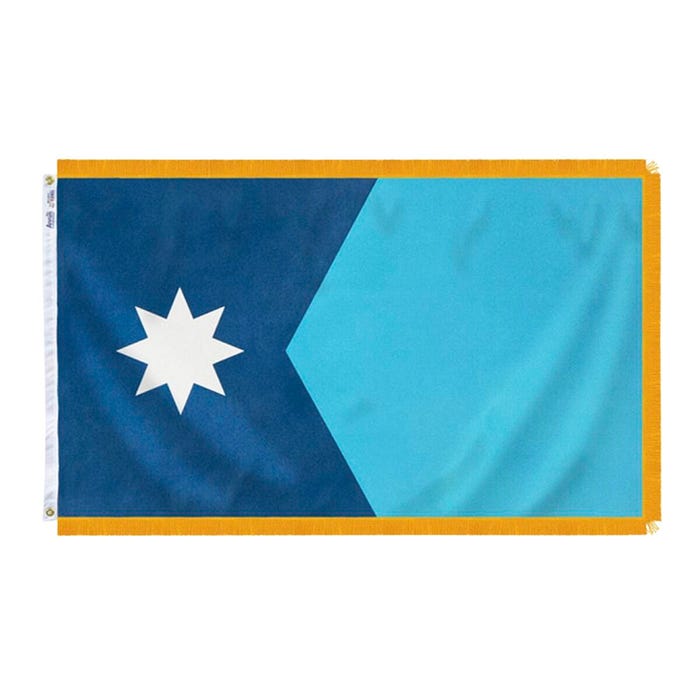 Annin Minnesota State Flag, Indoor, Nylon, Gold Fringe, 3 x 5 Feet